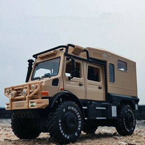 ماشین اسباب بازی بنز ارتشی نخودی طرح نفربر جنگی مدل یونیماگ Unimog 1:24 Car Model_اسباب بازی